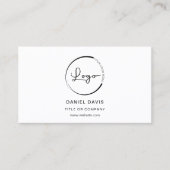 QRコードモダンソーシャルメディアを使用したミニマル写真 名刺 (正面)