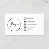 QRコードモダンソーシャルメディアを使用したミニマル写真 名刺 (裏面)