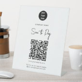 QRコードモダンソーシャルメディアを支払うホワイトスキャン 台座サイン (インサイチュ)