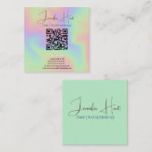 QRコードモダンソーシャルメディア名刺 スクエア名刺 (正面/裏面)