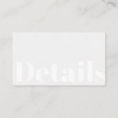 QRコードモダンタイポグラフィ結婚のWebサイト詳細 エンクロージャーカード (裏面)