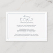 QRコードモダンダスティブルーモノグラム結婚の詳細 エンクロージャーカード (正面)