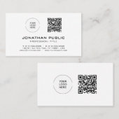 QRコードモダンテンプレートバエレガントーコードトレンディー 名刺 (正面/裏面)