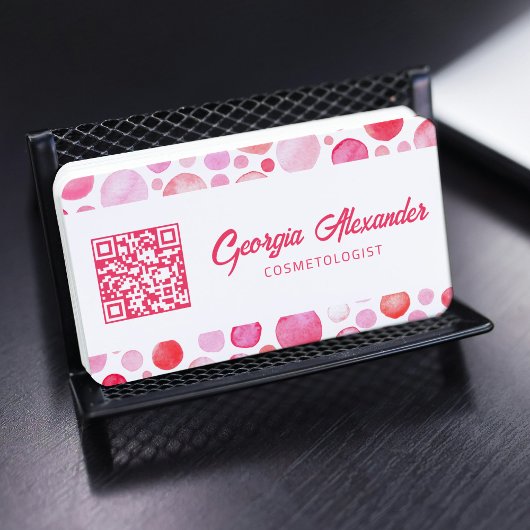 QRコードモダントレンディー抽象芸術美容師 名刺