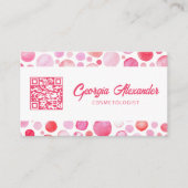 QRコードモダントレンディー抽象芸術美容師 名刺 (正面)