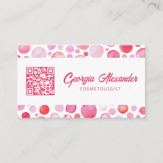 QRコードモダントレンディー抽象芸術美容師 名刺 (正面)