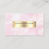 QRコードモダンバラ金ゴールドグリッターピンクガーリー 名刺 (正面)