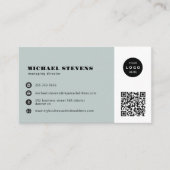 QRコードモダンプロフェッショナルカスタムロゴ 名刺 (正面)