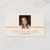 QRコードモダンプロフェッショナルミニマルなロゴ写真 名刺 (正面)