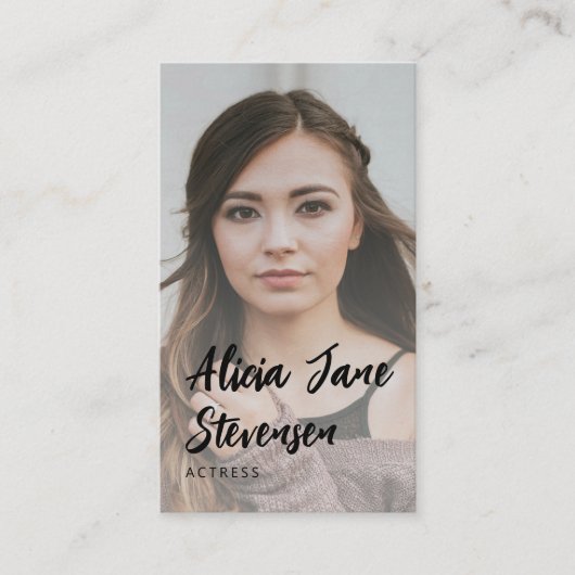 QRコードモダンプロフェッショナルモデル写真 名刺 (正面)