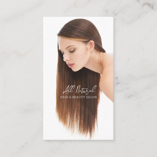 QRコードモダンヘア&美しいスタイリストサロン写真 名刺 (正面)