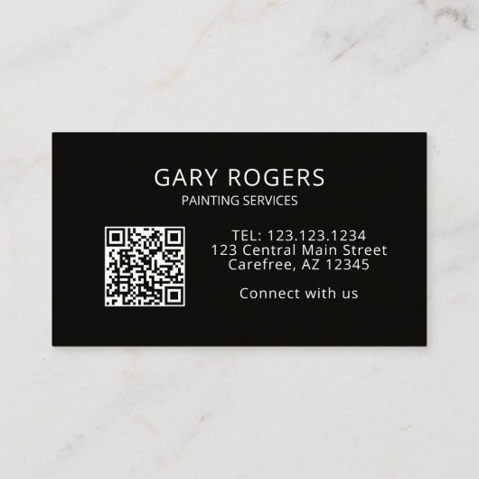 QRコードモダンペインタアメリカ国旗 名刺 (裏面)