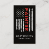 QRコードモダンペインタアメリカ国旗 名刺 (正面)