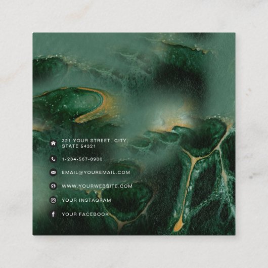 QRコードモダンミニマリストビジネス大理石 コーリングカード (裏面)