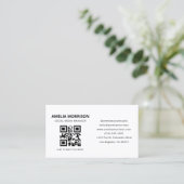 QRコードモダンミニマルプロフェッショナルロゴ 名刺 (スタンド正面)