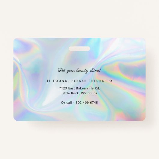 QRコードモダンメイクアップアーティスト従業員ホログラフィック バッジ (裏面)