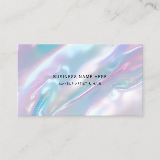 QRコードモダンメイクアーティストホログラフィエレガントック 名刺 (正面)