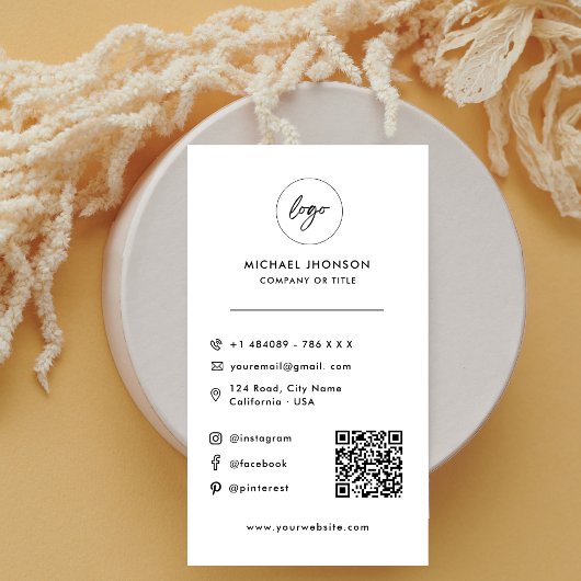 Qrコードモダンロゴのミニマルなソーシャルメディアアイコン 名刺