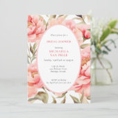 QRコードモダン付きコテージコア赤面ブライダルシャワー 招待状 (スタンド正面)