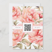 QRコードモダン付きコテージコア赤面ブライダルシャワー 招待状 (裏面)