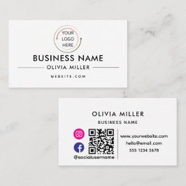 QRコードモダン付きプロフェッショナル名刺 名刺