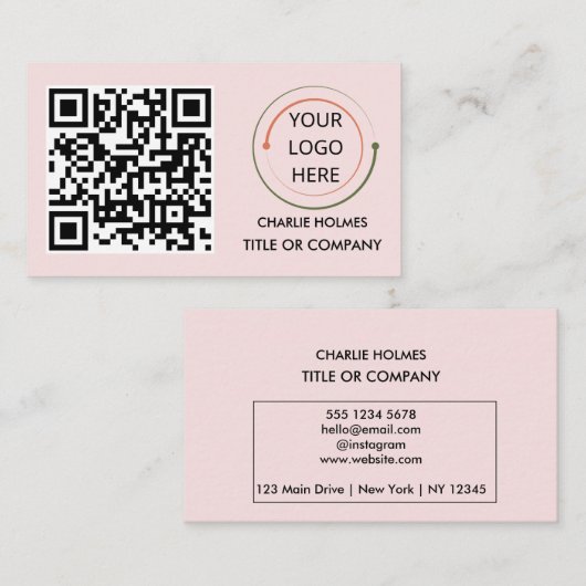 QRコードモダン付きプロフェッショナル名刺 名刺 (正面/裏面)