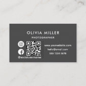 QRコードモダン付きプロフェッショナル名刺 名刺 (裏面)