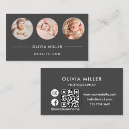 QRコードモダン付きプロフェッショナル名刺 名刺