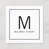 Qrコードモダン付きミニマリストのモノグラム スクエア名刺 (正面)