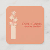 QRコードモダン付きミニマルインテリアデザイナー スクエア名刺 (正面)