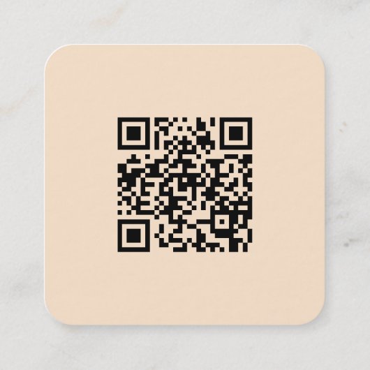 QRコードモダン付きミニマルインテリアデザイナー スクエア名刺 (裏面)