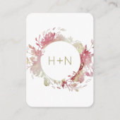 QRコードモダン付きモノグラムピンクRSVP エンクロージャーカード (裏面)