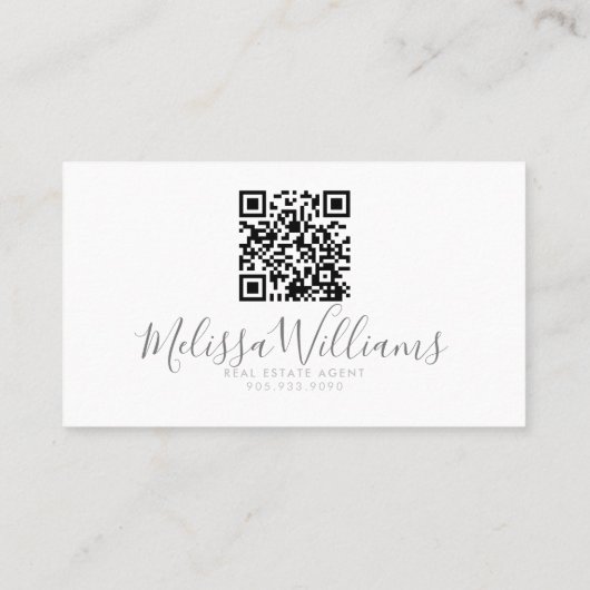 QRコードモダン付き不動産仲介業者名刺テンプレート 名刺 (裏面)