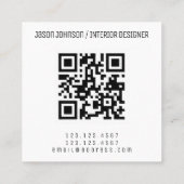 QRコードモダン付き幾何学的スタイル スクエア名刺 (裏面)