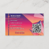 QRコードモダン光沢カラフルグラデーション技術3Dアート 名刺 (裏面)