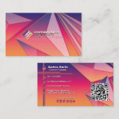 QRコードモダン光沢カラフルグラデーション技術3Dアート 名刺 (正面/裏面)