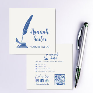 QRコードモダン公証人公債署名業者 スクエア名刺