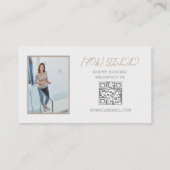 QRコードモダン内部設計フローラ自然写真 名刺 (裏面)