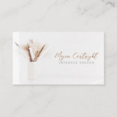 QRコードモダン内部設計フローラ自然写真 名刺 (正面)