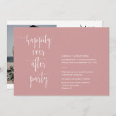 QRコードモダン写真の後でほこりっぽいピンク 招待状 (正面/裏面)