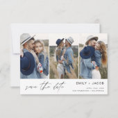 QRコードモダン日付4写真の保存エレガント セーブザデート (正面)