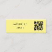 QRコードモダン最小黄色 スキニー名刺 (正面)