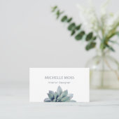 QRコードモダン植物多汁性サボテン 名刺 (スタンド正面)