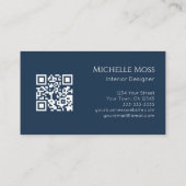 QRコードモダン植物緑 名刺 (裏面)