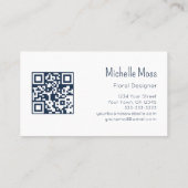 QRコードモダン植物緑 名刺 (裏面)