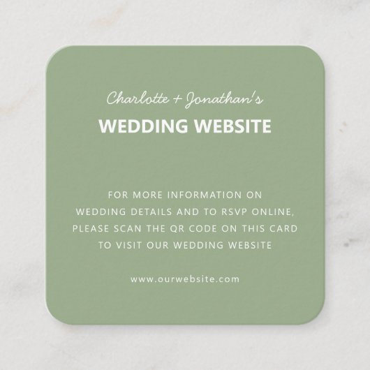 QRコードモダン秋の結婚式シンプルWebサイト エンクロージャーカード (正面)