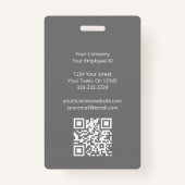 QRコードモダン美容師灰色 バッジ (裏面)