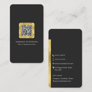 QRコードモダン金ゴールドスキャスタイリッシュン可能ネットワーク 名刺