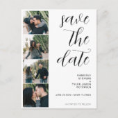 QRコードモダン4枚の結婚写真 案内ポストカード (正面)