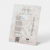 QRコードモノグラムを支払うホワイトオパール価格表スキャン 台座サイン (正面)